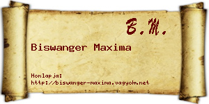 Biswanger Maxima névjegykártya